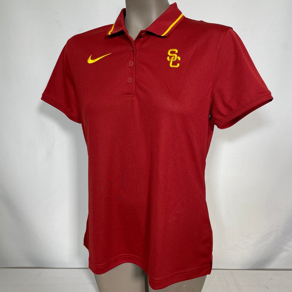 USC Trojans NCAA Nike Dri-FIT Red Gameday Sideline Polo Shirt Women's MEDIUM